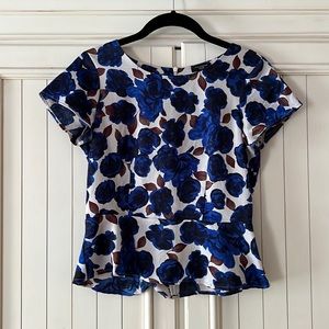 Ann Taylor Floral Peplum Top